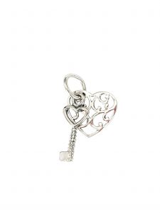 Charm Coeur et Clé en argent 925 pour bola de grossesse