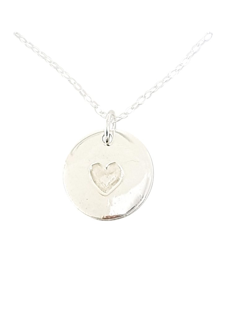 Collier médaille petit coeur en argent 925 pour bola de grossesse